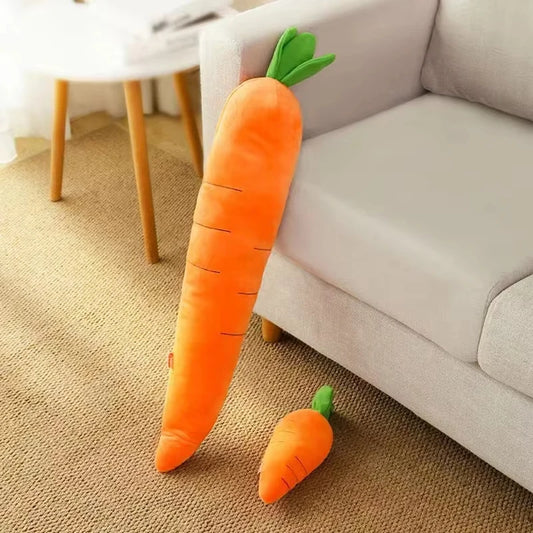 Carrot plush dog toy