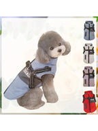 Winter Dog Coat Lined Jacket with Reflective Leash & Easy-Access Zipper Pet Winter Wear, Modern Pet Apparel, Durable Pet Gear