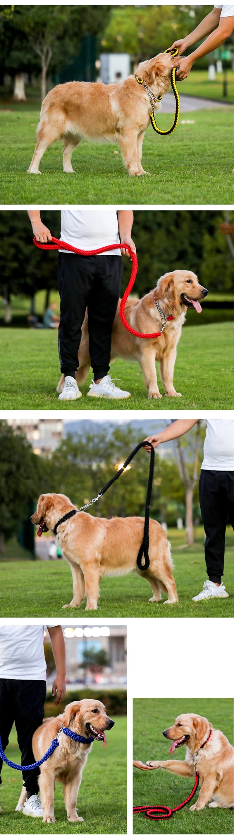 Sturdy Nylon Big Dog Leash for Medium Large Dogs Strong Pet Round Rope Bulldog Golden Retriever Pitbull Lead Chain Pet Supplies