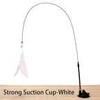 Interactive Cat Feather Wand Toy with Suction Cup