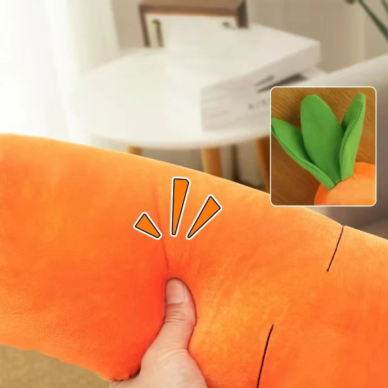 Carrot plush dog toy