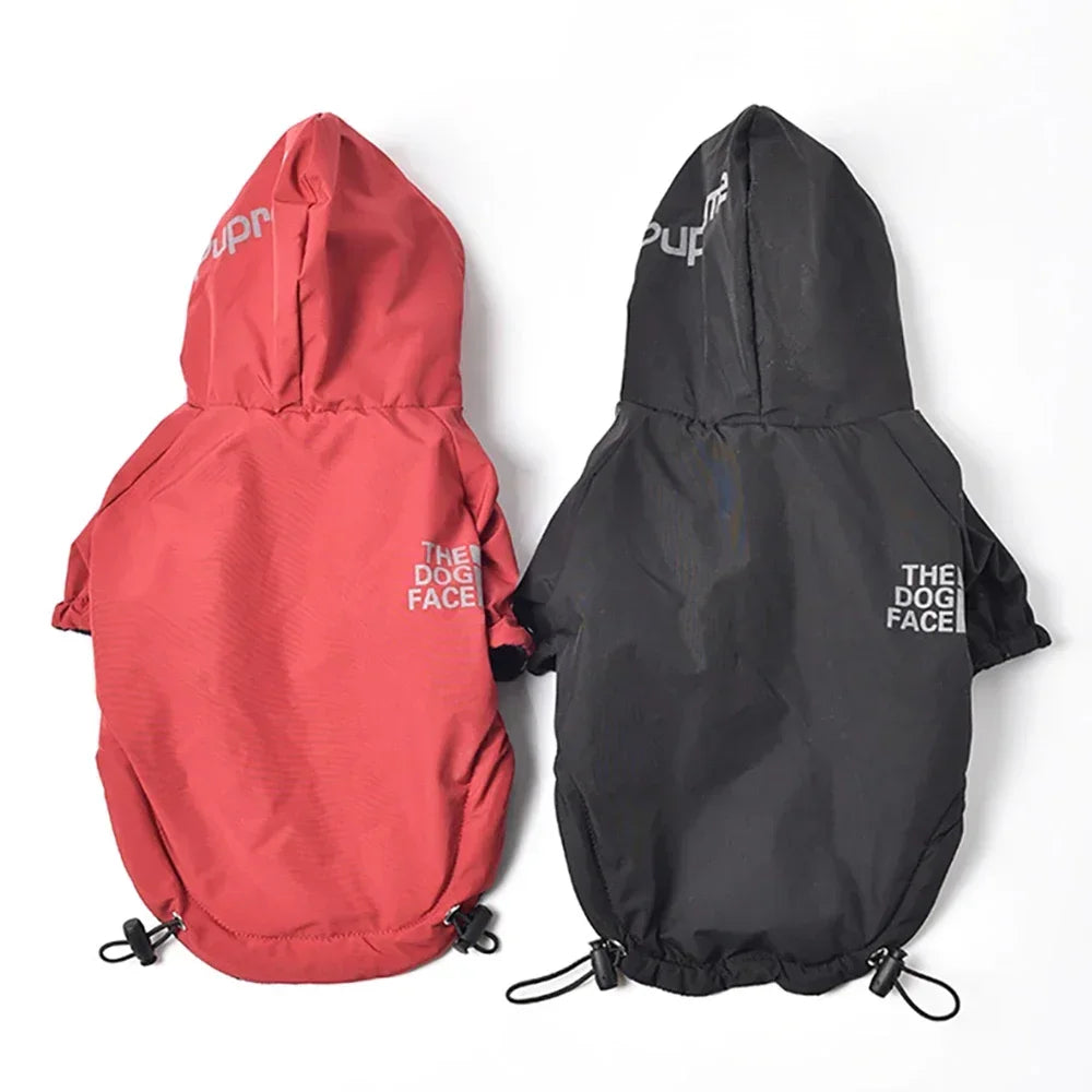 Reflective Waterproof Dog Jacket — Warm Hooded Winter Coat
