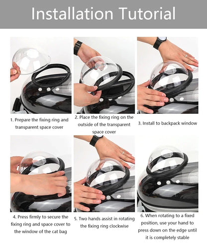 Transparent pet backpack for cats and dogs
