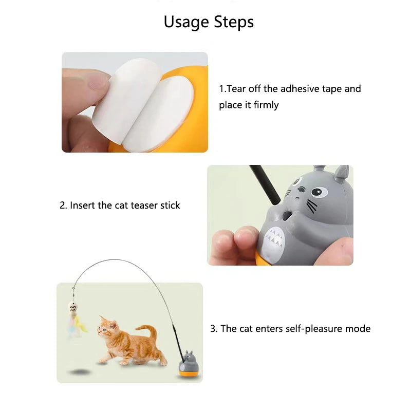 Interactive feather wand for cats