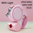 Retractable Dog Leash with LED Light & Waste Bag Dispenser — 5M Nylon