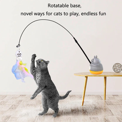 Interactive feather wand for cats