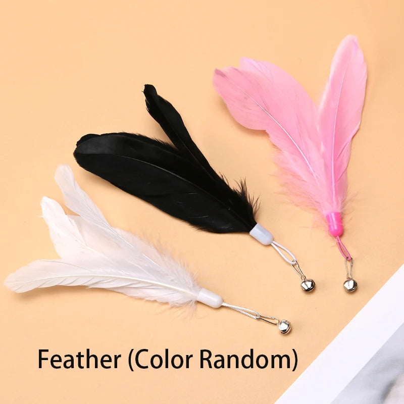 Interactive Cat Feather Wand Toy with Suction Cup