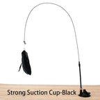 Interactive Cat Feather Wand Toy with Suction Cup