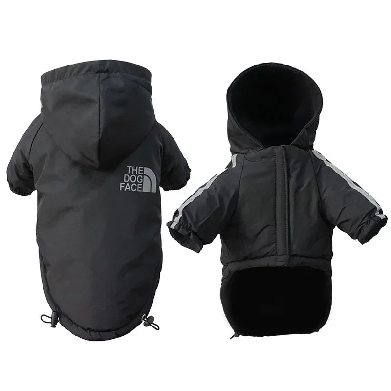 Reflective Waterproof Dog Jacket — Warm Hooded Winter Coat