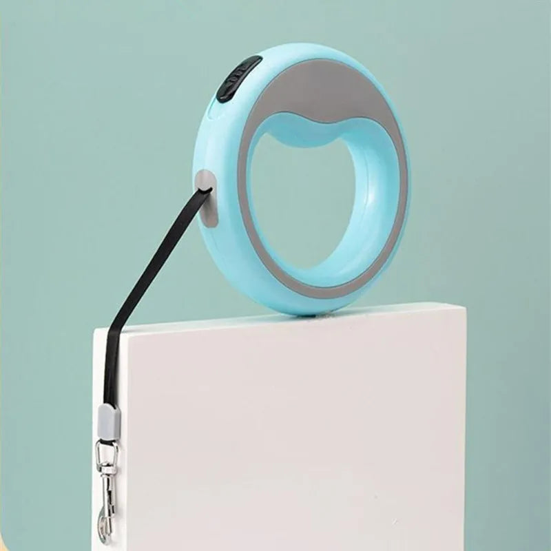 2.5m Automatic Retractable Dog Leash Circular Traction Rope Hands-Free Pet Tractor Light Leash Chain