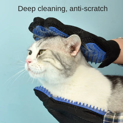 Silicone grooming gloves for cats and dogs
