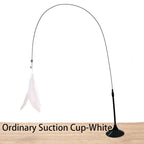 Interactive Cat Feather Wand Toy with Suction Cup