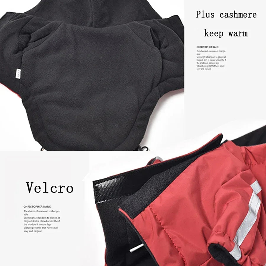 Reflective Waterproof Dog Jacket — Warm Hooded Winter Coat