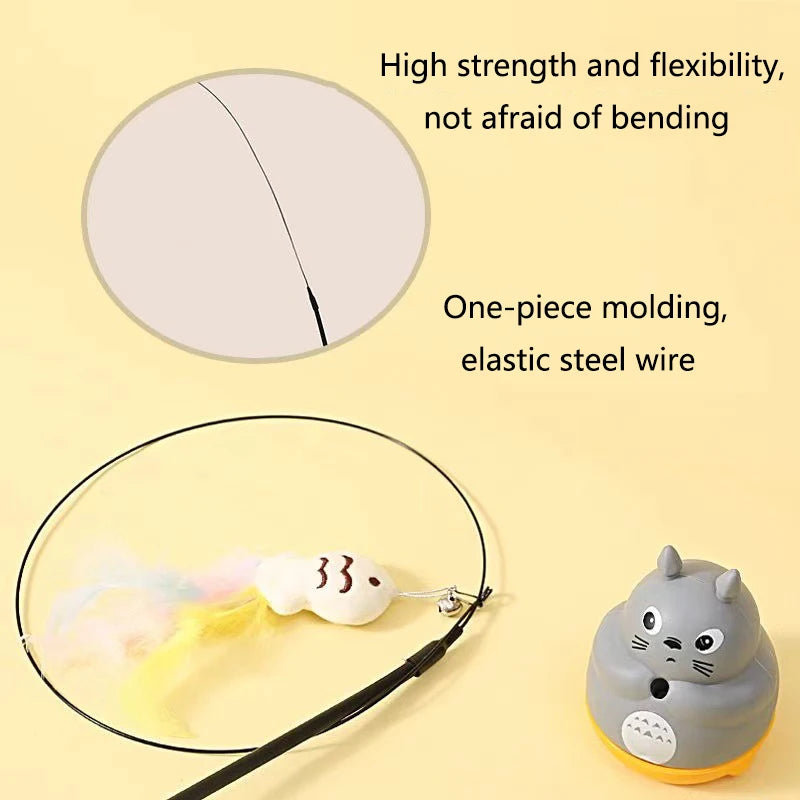 Interactive feather wand for cats