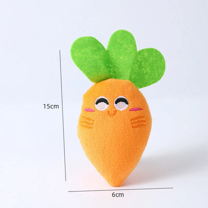 Carrot plush dog toy