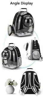 SpaceCapsule Transparent Pet Backpack Carrier Lightweight Portable Breathable Foldable for Cats Dogs Outdoor Travel Adventure