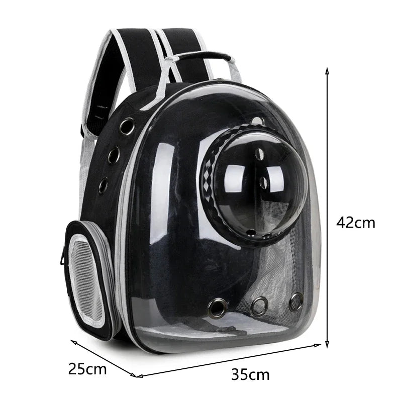 Transparent pet backpack for cats and dogs