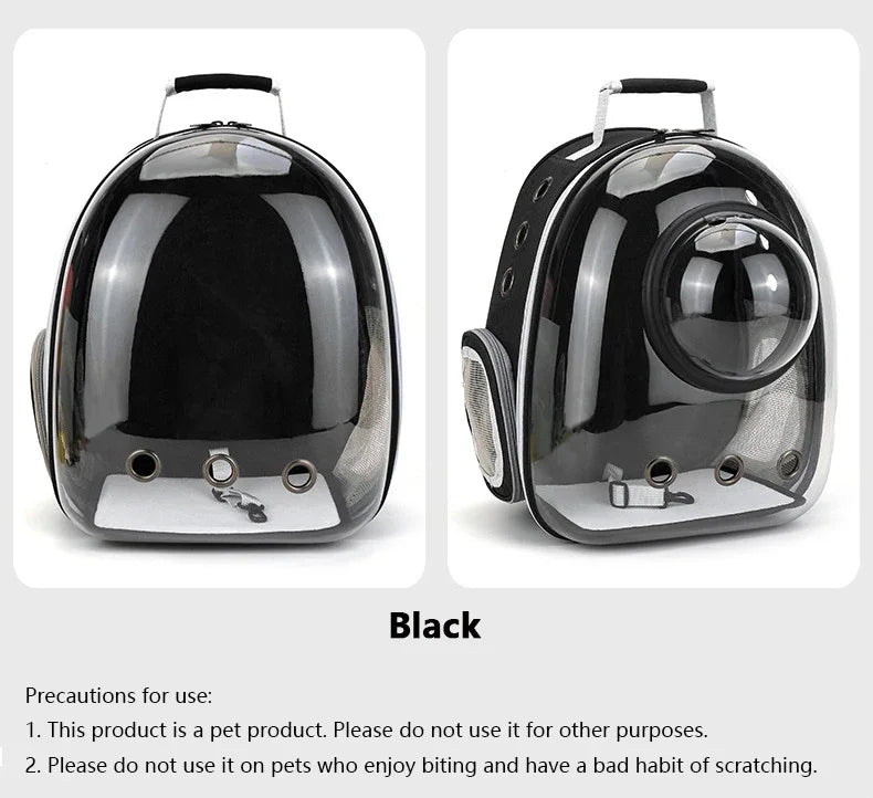 Transparent pet backpack for cats and dogs
