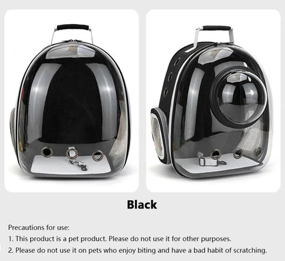 Transparent pet backpack for cats and dogs