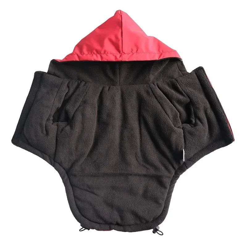 Reflective Waterproof Dog Jacket — Warm Hooded Winter Coat