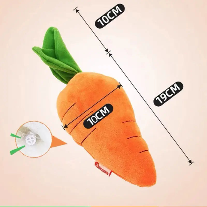 Carrot plush dog toy