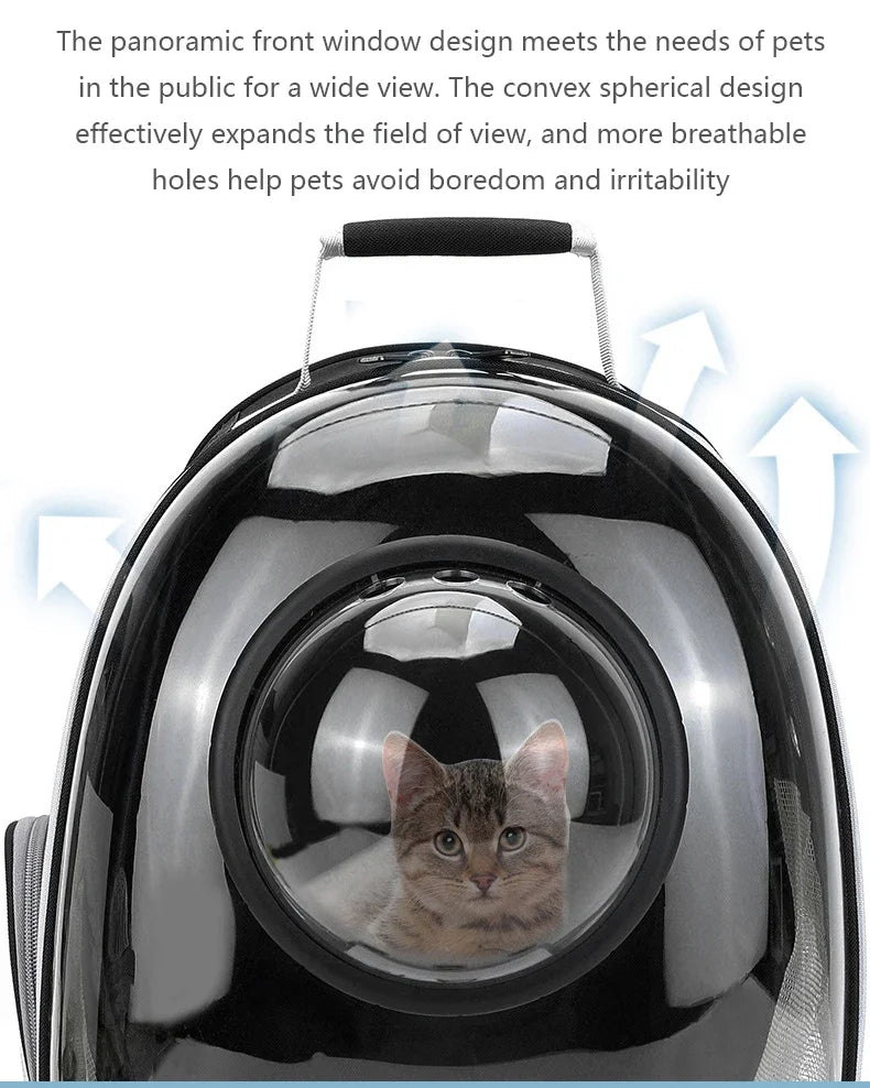 Transparent pet backpack for cats and dogs
