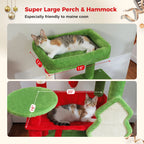 Christmas Cat Tree with Sisal Scratching Posts Spacious Condo Hammock Tall Large Cat Tower for Indoor Cat House Bed Cat Toys