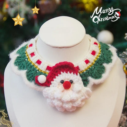Christmas pet scarf with Santa and reindeer