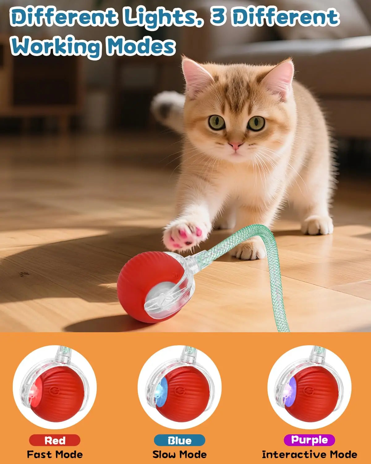 Interactive rolling ball for cats
