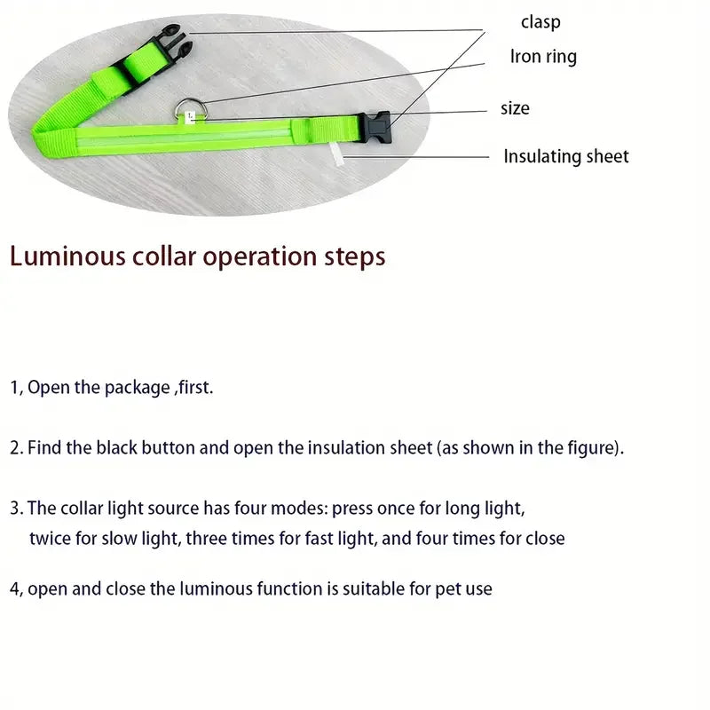 LED dog leash and collar