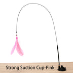 Interactive Cat Feather Wand Toy with Suction Cup