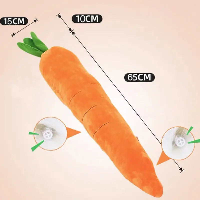 Carrot plush dog toy