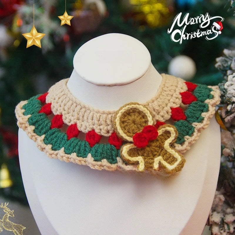 Christmas pet scarf with Santa and reindeer