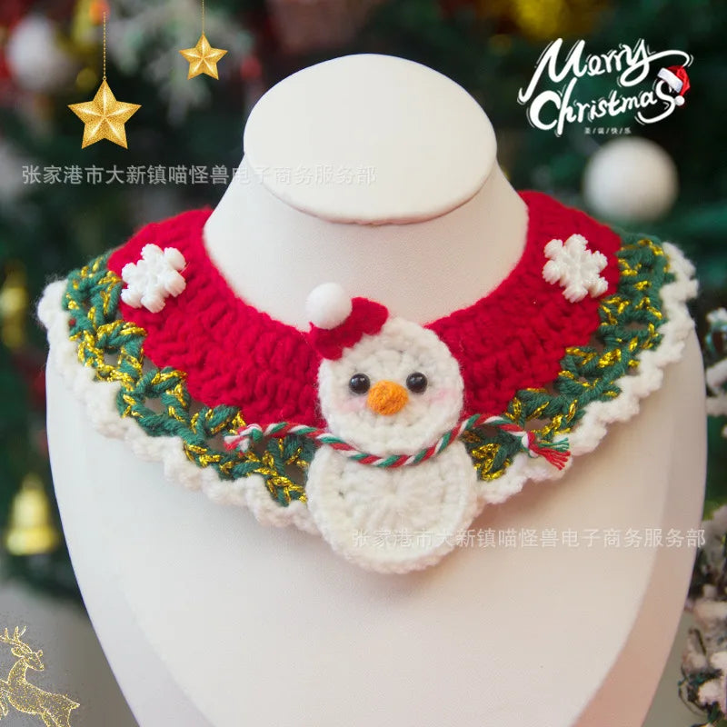 Christmas pet scarf with Santa and reindeer