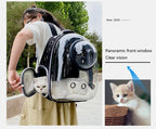 SpaceCapsule Transparent Pet Backpack Carrier Lightweight Portable Breathable Foldable for Cats Dogs Outdoor Travel Adventure