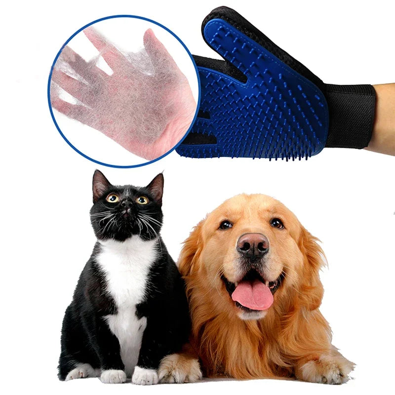 Silicone grooming gloves for cats and dogs