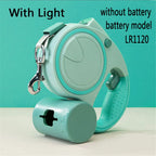 Retractable Dog Leash with LED Light & Waste Bag Dispenser — 5M Nylon