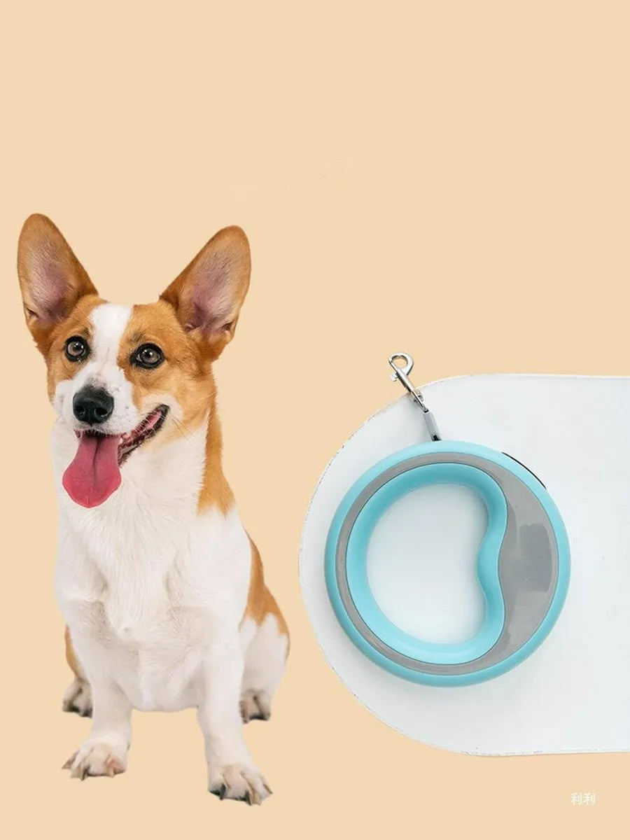 2.5m Automatic Retractable Dog Leash Circular Traction Rope Hands-Free Pet Tractor Light Leash Chain