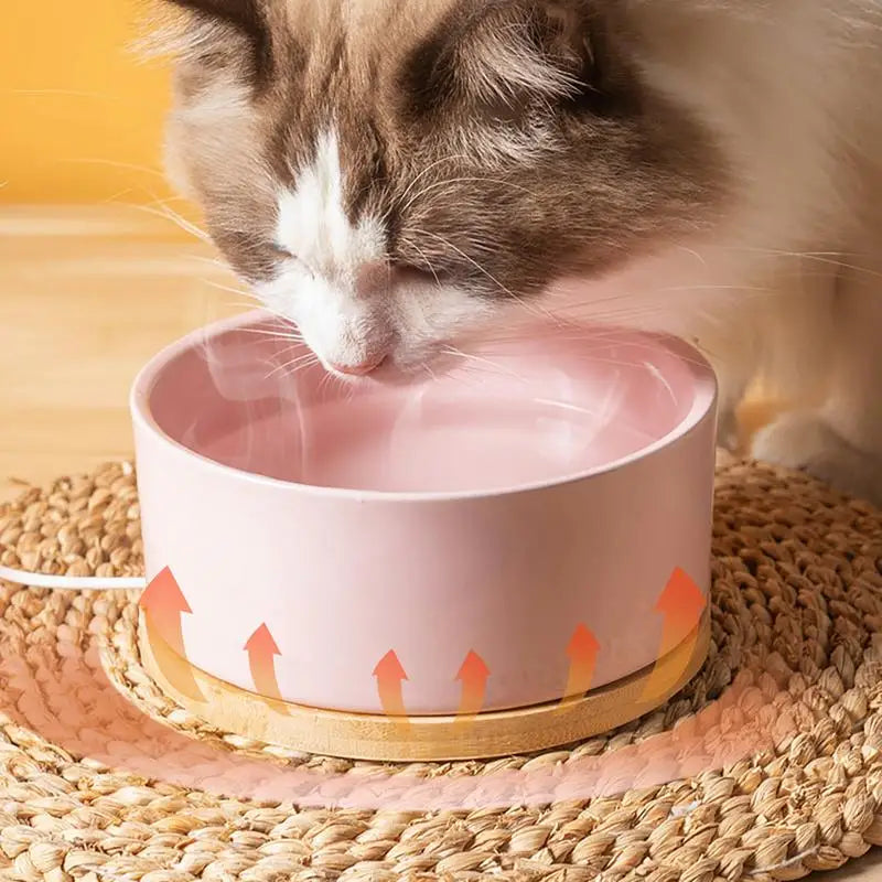 Pet Water Bowl Thermostatic Heated Water Bowl Pet Thermal Bowl Outdoor Heated Cat Bowls Self-Heating Dog Water Bowl