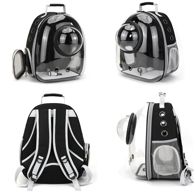 SpaceCapsule Transparent Pet Backpack Carrier Lightweight Portable Breathable Foldable for Cats Dogs Outdoor Travel Adventure