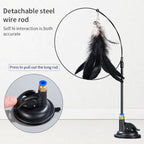 Interactive Cat Feather Wand Toy with Suction Cup
