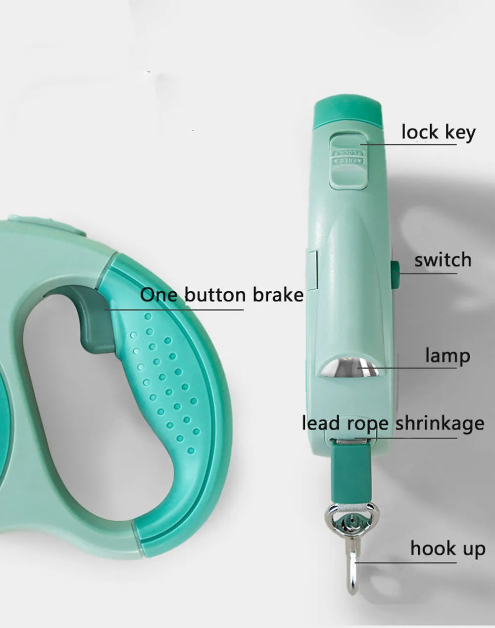 Retractable Dog Leash with LED Light & Waste Bag Dispenser — 5M Nylon