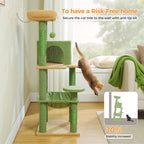 Cat Tree for Indoor Cats, 5-Level Cat Tower for Large Cats with Metal Frame Large Hammock Cat Condo with Big Top Perch