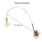 Chinchilla cat funny cat stick steel wire long pole feather cute cat toy kitten fishing rotating self-pleasure relief pet toy
