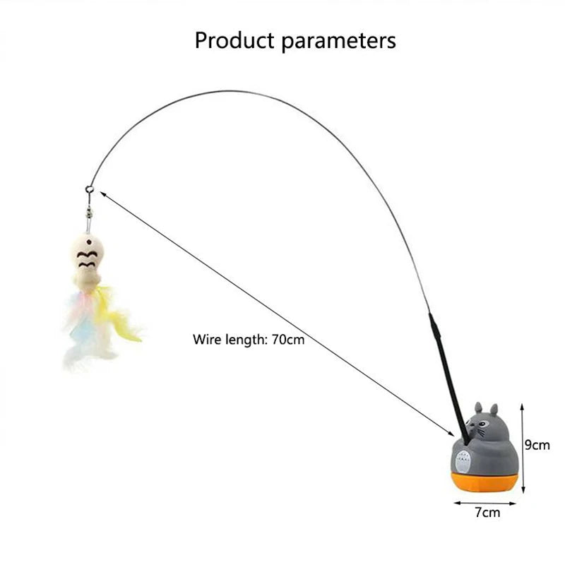 Interactive feather wand for cats
