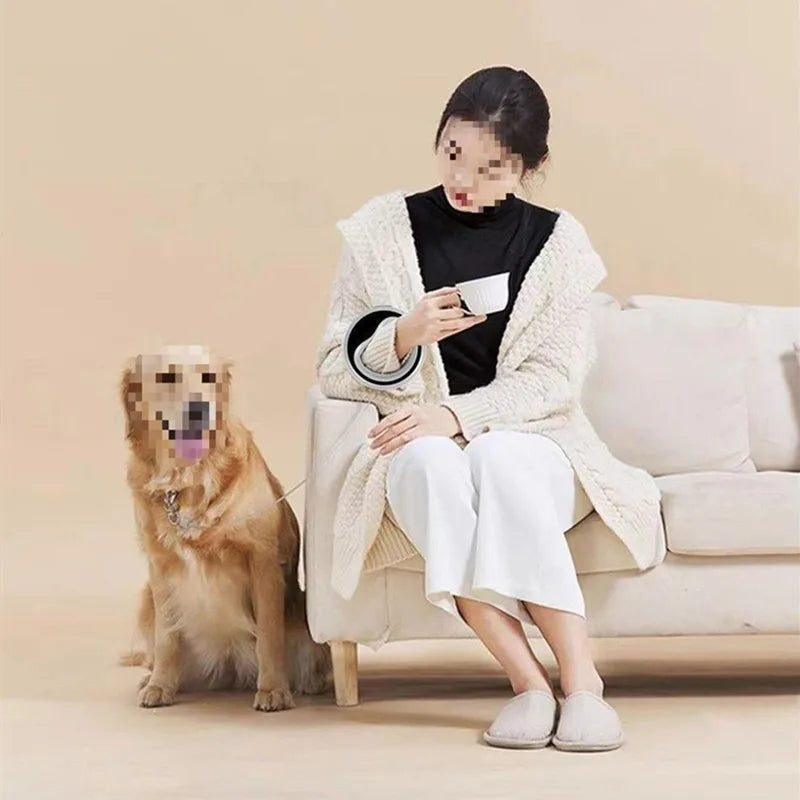 2.5m Automatic Retractable Dog Leash Circular Traction Rope Hands-Free Pet Tractor Light Leash Chain