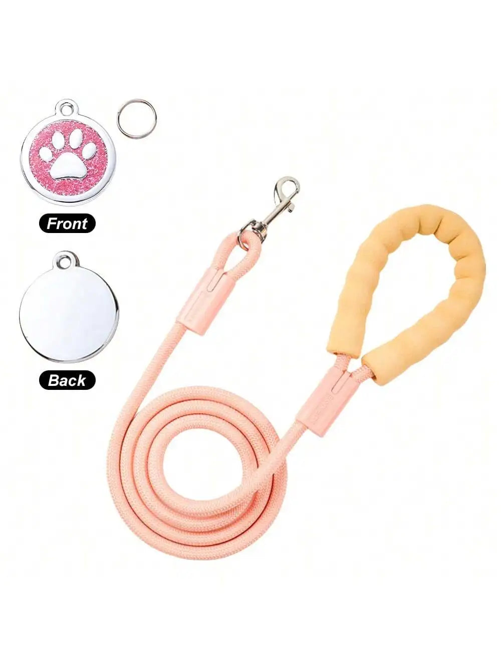 1set Dog Leash + Pendant Soft Handle Round Rope Dog Leash with Claw Pendant for Pet Small Medium Large Dogs Walking Dog Traction