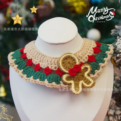 Christmas pet scarf with Santa and reindeer
