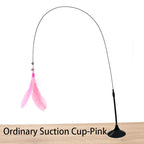 Interactive Cat Feather Wand Toy with Suction Cup